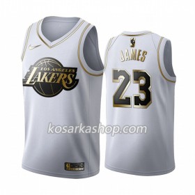 Dres Los Angeles Lakers LeBron James 23 Nike 2019-20 Bijela Golden Edition Swingman